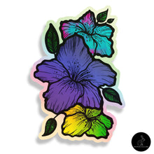 Load image into Gallery viewer, Holographic Hibiscus Flowers Sticker
