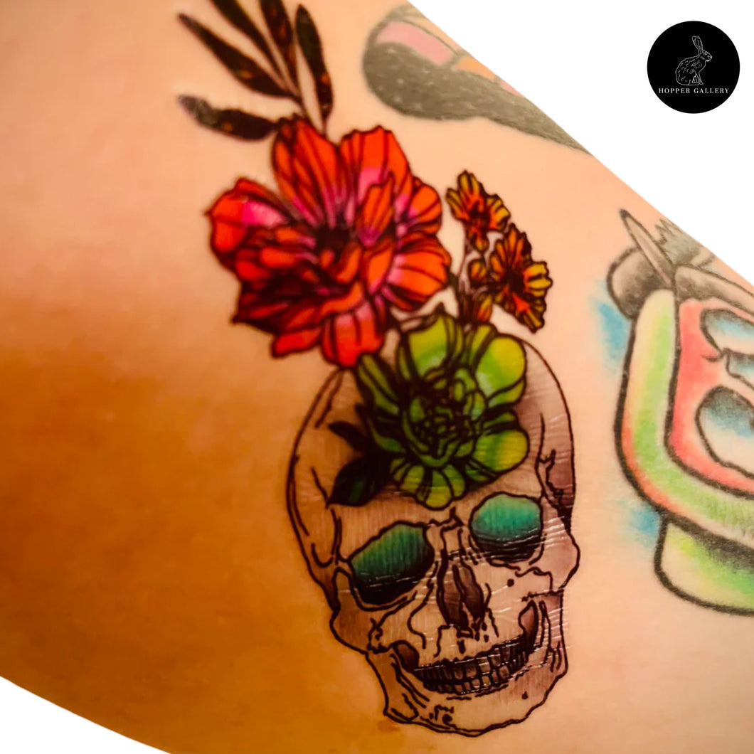 succulent skull tattoo Skullflowers