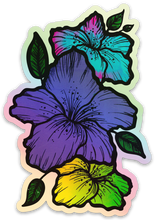 Load image into Gallery viewer, Holographic Hibiscus Flowers Sticker
