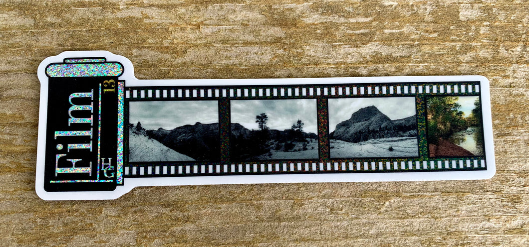 A roll of film showing images of Zion National Park